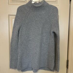 Talbots Cashmere Gray Funnel Turtleneck Sweater